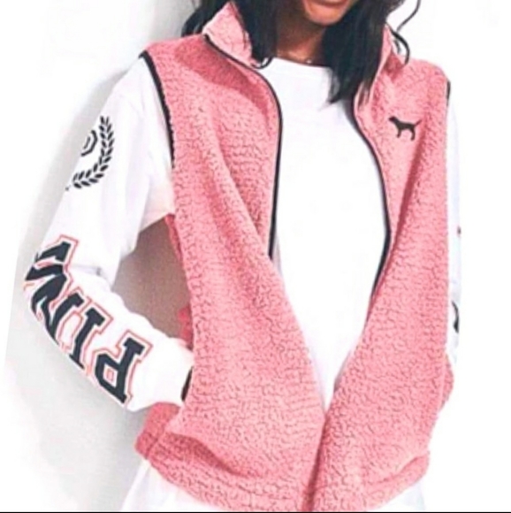 PINK Victoria's Secret Jackets & Blazers - VS PINK SHERPA FULL ZIP VEST